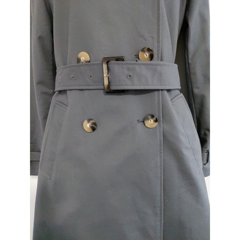 NEW MANGO MNG $159 GRAY LONG DOUBLE BREASTED TRENCH COAT Size XS Belted Luxury - Picture 5 of 16
